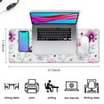 thumbnail image 5 of Stylish Mini Floral Flower Mouse Pad - Non-Slip Rubber Base, Smooth Surface, Exceptional Tracking Accuracy, Ideal for Gaming, Office & Home, Large 31.5x11.8 Inch - Elevate Your Work or Game Space, 5 of 7