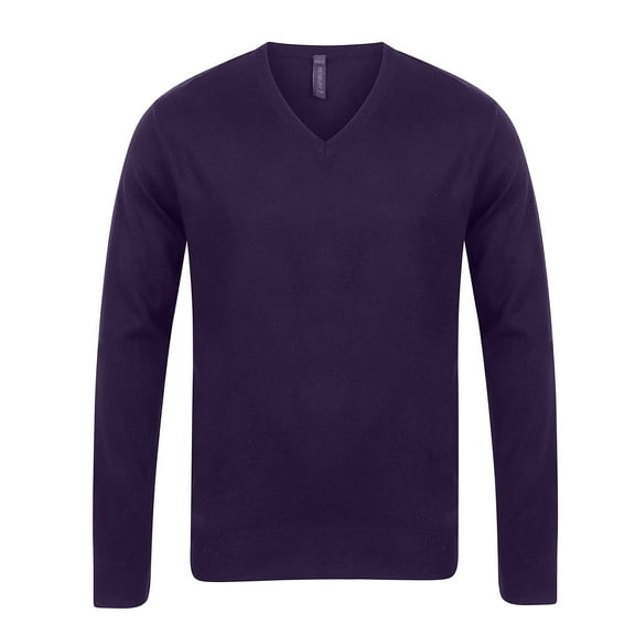 Henbury Mens Cotton Acrylic V Neck Sweatshirt