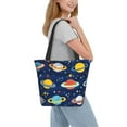 thumbnail image 7 of Kuqiui Planets and Stars Print Canvas Tote Bag for Women Cute Clothing Book Aesthetic Casual Reusable Tote Shoulder Bags, 7 of 7
