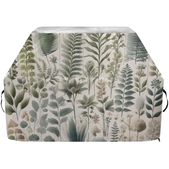Grill Cover, 65 Inch Outdoor Heavy Duty BBQ Cover, Green Plants Waterproof Gas Grill Cover for Weber, Char-Broil, Nexgrill Grills and More$$Garden &