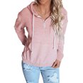 thumbnail image 2 of ZyeKqe Fuzzy Fleece Hoodies for Women 1/4 Zip Long Sleeve Shirts Drawstring Hooded Sweatshirts Fall Winter Clothes, 2 of 6