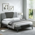 thumbnail image 3 of Costway Full Size Upholstered Platform Bed Frame Velvet Headboard Mattress Foundation, 3 of 10