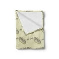 thumbnail image 2 of Hot Dog Soft Flannel Fleece Blanket, Vintage Style Food Drawing with Hot Dog Calligraphy Delicious Sandwich, Cozy Plush for Indoor and Outdoor Use, 70" x 90", Pale Khaki Dark Taupe, by Ambesonne, 2 of 5