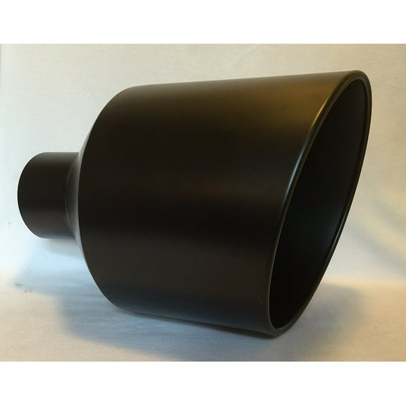 5" Inlet x 12" Outlet x 18" Long Rolled Edge FLAT BLACK Diesel Exhaust Tail Pipe Tip (WELD ON)