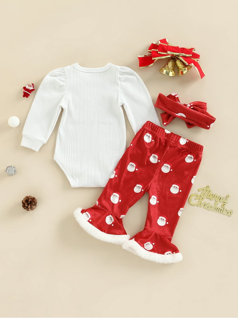My First Christmas Baby Girl Outfit 12 18 Months Ribbed Romper