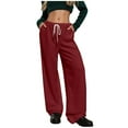 thumbnail image 5 of Diufon Wide Leg Pants for Women Fall Fashion Drawstring Sweatpants Casual Soft Jogger Trousers with Pockets, 5 of 10