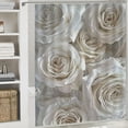 thumbnail image 6 of JEUXUS White Rose Peony Flower Modern Flower Picture Large White Floral Shower Curtain for Bathroom White, 6 of 7