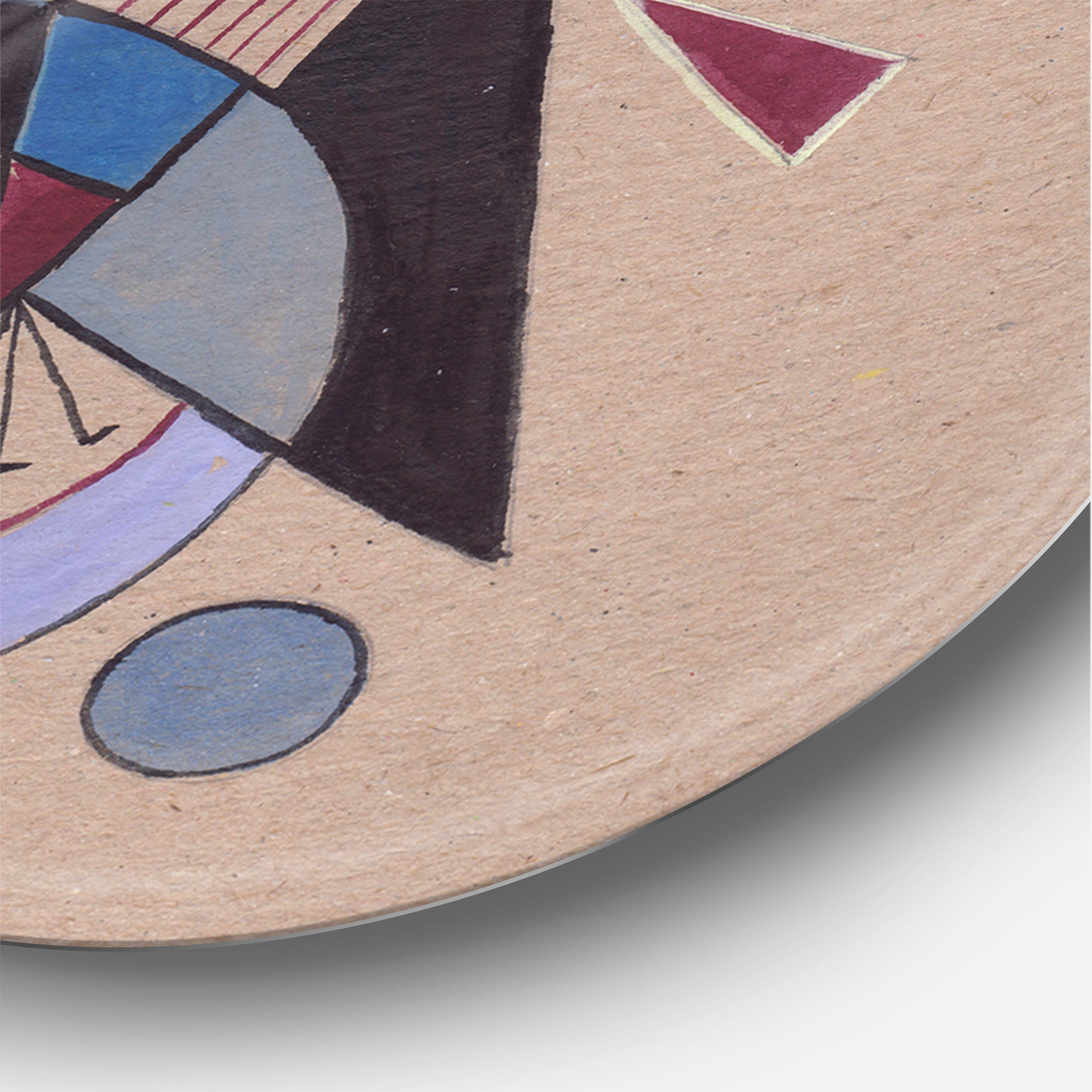 Designart 'Abstract Compositions Of Colored Geometric IV' Modern Circle Metal Wall Art 29x29 - Disc of 29