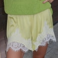 thumbnail image 5 of Women Silk Lace Shorts Low Rise Shorts Lounge Half Slip Pj Bottoms French Knickers, 5 of 9
