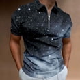 thumbnail image 2 of YDLCAFD Men's 3D Digital Print Galaxy Short Sleeve Po Lo Shirt, 2 of 5
