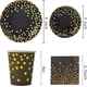 thumbnail image 2 of Black and Gold Party Supplies 175 Pieces Disposable Party Dinnerware Set, 2 of 5