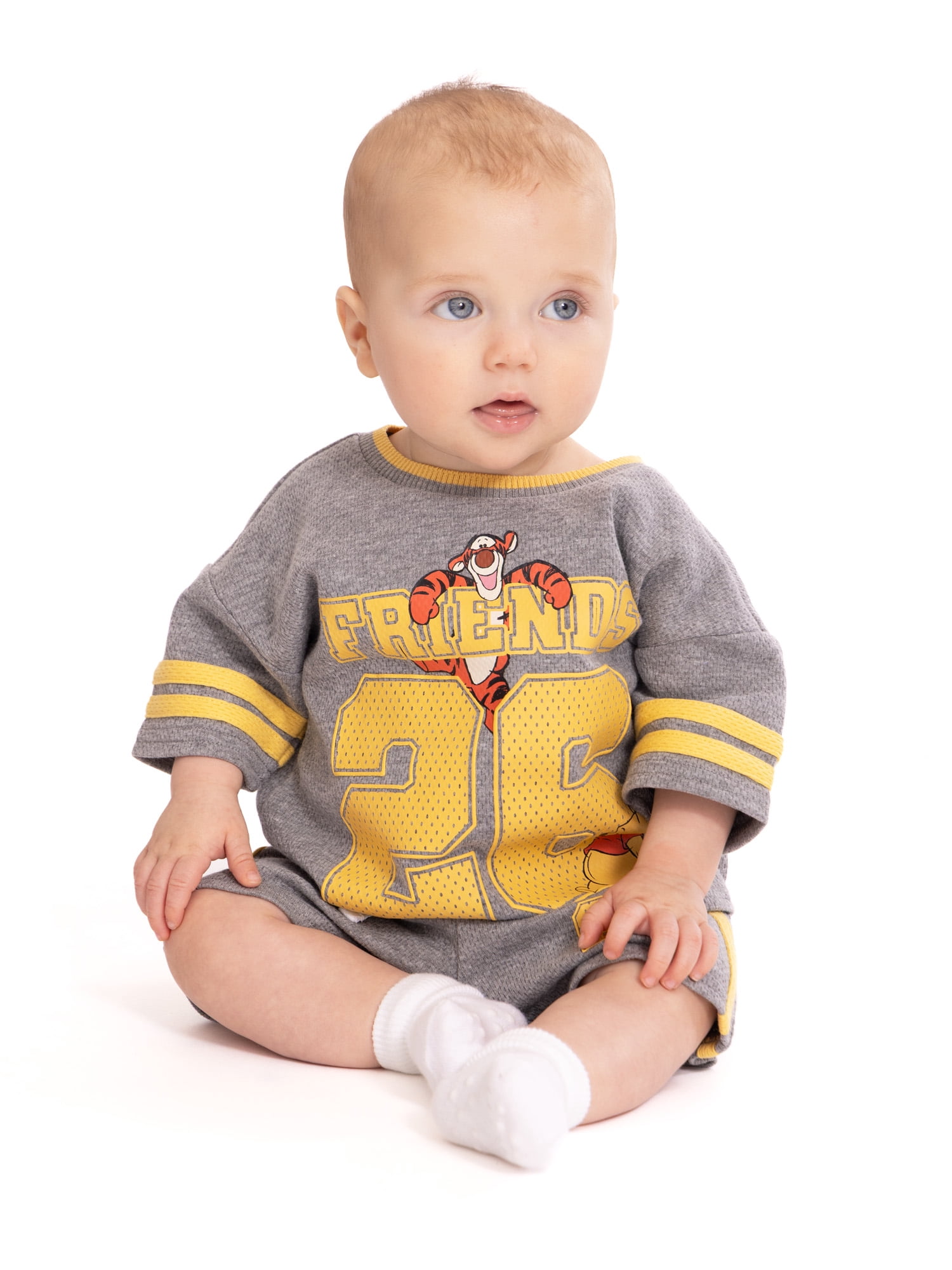 Winnie the Pooh Baby Boys Athletic Graphic T-Shirt and Shorts Set, 2-Piece, Sizes 0/3M-24M