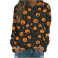 thumbnail image 2 of Neewe Halloween Womens T Shirts Long Sleeve Round Neck Basic Tee Soft Casual Loose Fit Fall Tops Outfits 2025, 2 of 5