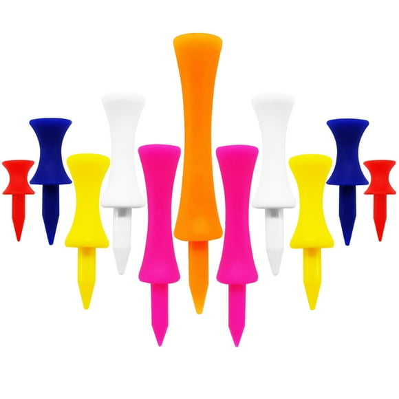 Golf Tees Plastic Step Down Unbreakable 2 3/4, 2 1/4, 2,1 3/4,1 1/2, 1 1/4 inch 50 Pack Colored Bulk,Golf Tees Castle Long Short Durable Portable Professional for Golfer Practice