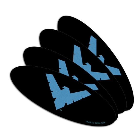 Batman Nightwing Logo Double-Sided Oval Nail File Emery Board Set 4 Pack