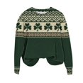 thumbnail image 2 of Pounoo St Patricks Day Long Sleeve Shirt for Women Shamrock Art Print Tops Fashion Comfortable Casual Saint Patricks Sweatshirt Gift, 2 of 7