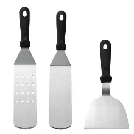 

3pcs Kitchen Stainless Steel Barbecue Pizza Spatulas Kitchen Supplies (Black)