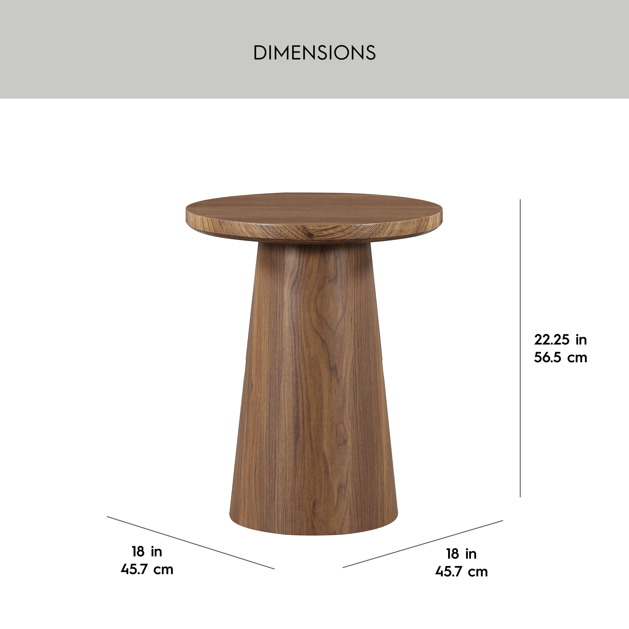 Better Homes & Gardens Ashby Pedestal End Table, Walnut Finish
