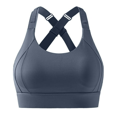 Fengactive Sports Bra for Women High Impact Adjustable Criss Cross Back Full Support for Large Bust No Bounce