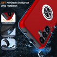 thumbnail image 3 of SHILIU-for Galaxy S25 Plus Case, Military-Grade Shockproof Cover, with Ring Holder Kickstand Rotatable, for Samsung S25 Plus Case, Slim Fit Protective Case for Samsung Galaxy S25 Plus, 6.7\u201d, Red, 3 of 4