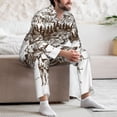 thumbnail image 7 of Susaid Woodland Forest With Deers Print Men's Long Sleeve Pajama Set, Two-Piece Button-Down Loungewear PJs Set, Comfortable Sleepwear for Relaxation-Medium, 7 of 7