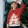 thumbnail image 3 of COEQINE Girls Quarter Zip Sweatshirt Tops, Long Sleeve Loose Fit Sweatshirt Pullover, Printed Fashion Top for Kids Teens Ages 5-6 Machine Wash, Snowman Christmas Tree, 3 of 7