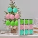 thumbnail image 4 of Adornos de árbol de Navidad flocados - Bolas de plástico de 3,1 pulgadas en pack de 9 con cuerda colgante para decoración navideña, 4 of 5
