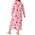 thumbnail image 4 of DARING DIVA Women's Plus Size Floral Long Sleeve Casual Nightgowns 2X Pink, 4 of 6