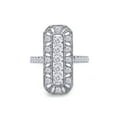 thumbnail image 2 of 1 Ct Round Cut Lab Created Moissanite Diamond Art Deco Style Bridal Wedding Ring In 14K White Gold Over Sterling Silver(G-H Color,VVS1 Clarity,1 Cttw)-7.5, 2 of 8