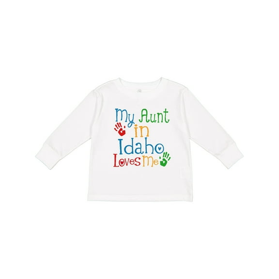 Inktastic My Aunt in Idaho Loves Me Boys or Girls Long Sleeve Toddler T-Shirt