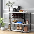 thumbnail image 3 of Gymax Wine Rack Table Coffee Bar Cabinet Freestanding Liquor Stand Glass Holder White, 3 of 10