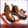 thumbnail image 2 of Botas vintage de invierno para hombre, botines de piel auténtica, botas de piel forrada, botas Martin, 2 of 3