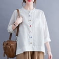 thumbnail image 2 of Women's Button Down Shirt Soft Comfortable Loose Fit Casual Blouse Stylish Breathable Fabric Elegant Top, 2 of 2