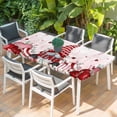 thumbnail image 2 of Valentines Table Cloths for 4 Foot Rectangle Tables, Pink Red Love Heart Gnomes Eucalyptus Patio Waterproof Elastic Fitted Tablecloths, Washable Rectangular Table Cover for Camping, 2 of 8