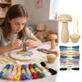 thumbnail image 1 of Mush Room Knit Patch With Large Eye Needles 10 Color Threads For DIY Weaving Darning For Beginners Mending Jeans Socks, 1 of 7