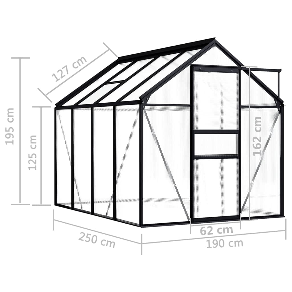 vidaXL Greenhouse Patio Grow House Outdoor Green House Anthracite Aluminum