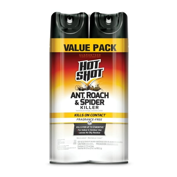 Hot Shot® Ant, Roach, & Spider Killer (FragranceFree Aerosol Twin Pack