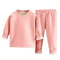 thumbnail image 3 of Swuxness Toddler Thickened Warm Sets, Kids Winter Sets, Child Spring Printing Pants Long Sleeve Round-Neck Blouses Sets Hot Pink, 5 Years, 3 of 4