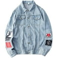 thumbnail image 2 of Men's Denim Distressed Jacket Casual Slim Fit Button Down Jeans Coat, 2 of 6