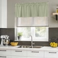 thumbnail image 5 of Sage Green Valances for Windows, Decorative Rod Pocket Window Valance Curtains, Farmhouse Sage Green Decor Short Curtain Drapes for Kitchen/Bathroom/Living Room, 2 Panels, 60" W x 18" L, 5 of 8