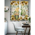 thumbnail image 4 of Sunflower Gnomes Sheer Curtains 72 Inch Length 2 Panels for Living Room, Spring Farmhouse Vintage Daisy Floral Leaf Voile Kitchen Curtain Set, Luxury Privacy Drapes Window Treatment for Bedroom, 4 of 7