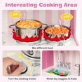 thumbnail image 4 of Costway Kids Kitchen Playset Wooden Toy with Adjustable LED Lights & Washing Machine, 4 of 10