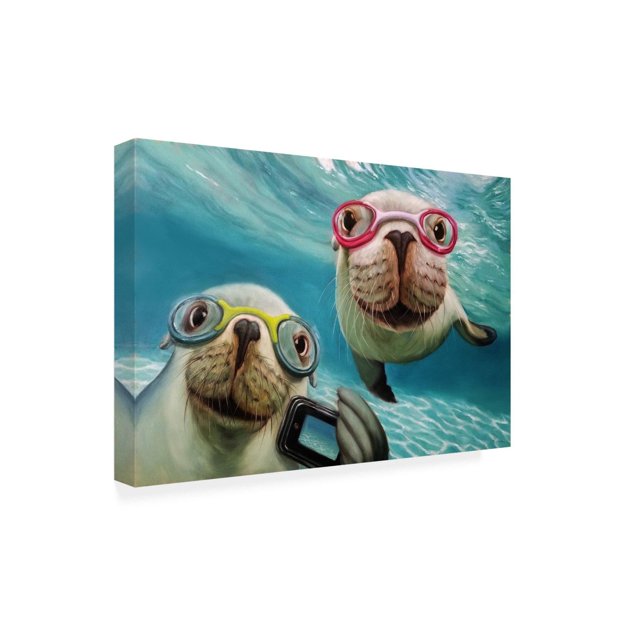 Trademark Fine Art 'Underwater Selfie' Canvas Art by Lucia Hefferna