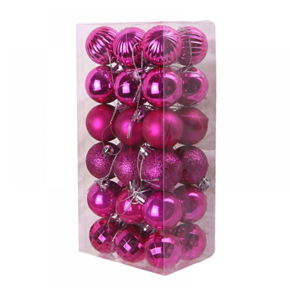 NEW 54 Piece Shatterproof Christmas Tree Ball Ornaments Gold Glitter 1.57" 