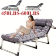 thumbnail image 3 of 8-foot/10-foot Stand 70.4-inch/74-inch 450/500/550/600LBS Heavy-duty Folding Bed, Camping Bed With Flip-up Mattress (mattress Included), Portable Guest Bed, Suitable For Teenagers, Adults, Travel, 3 of 12