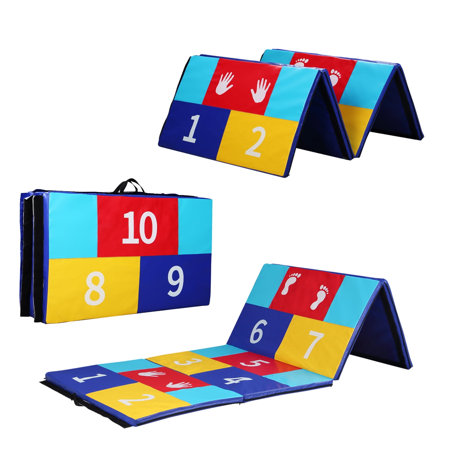 Ainfox 4' x 10' x 2'' Folding Exercise Mat Puzzle Play ...