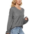 thumbnail image 4 of 50% Off Clear! Viikei Womens Sweaters Cardigan Sweaters for Women Clearance $5 Athletic Sweaters Women's Casual Fashion Long Sleeve Color Sweater Loose Pullover V-Neck Sweater, 4 of 5