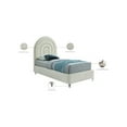 thumbnail image 2 of Meridian Furniture Rainbow Cream Velvet Twin Bed in Acrylic Finish, 2 of 9