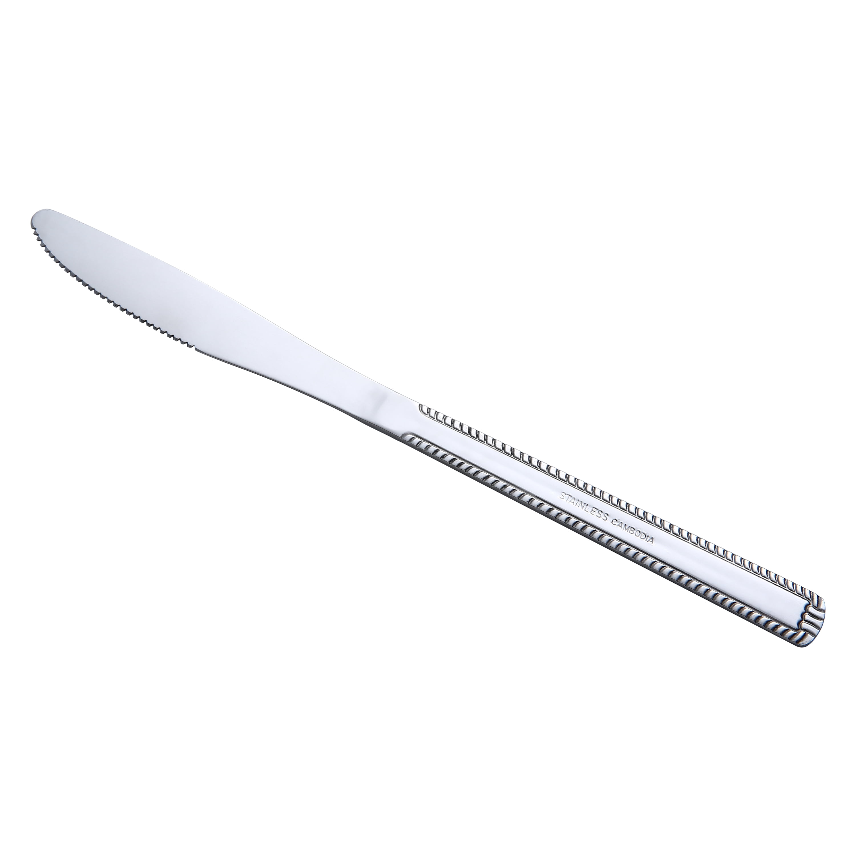 (2 pack) Mainstays Lace Stainless Steel Adult Dinner Tableware Knife, 4-Piece Set,Silver