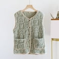 thumbnail image 2 of Sevevn Women's Fuzzy Fleece Vest Oversized Sleeveless Sherpa Jacket Warm Button Down Gilet Outerwear with Pockets, 2 of 5